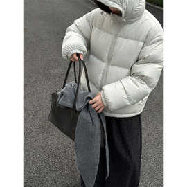 鹿西 安心新国标90白鸭绒外套女冬季新款连帽保暖蓬松羽绒服Y85