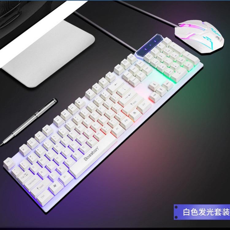 発光有線キーボードマウスセット機械手触り発光パソコンデスクトップusbライトバックライト浮上キーキャップ|undefined