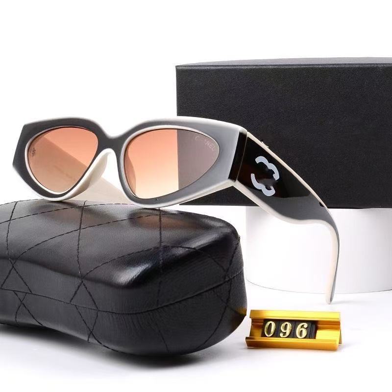 Chanel Cat Eye Nylon Sunglasses Black White Brown (6056 1656/53)