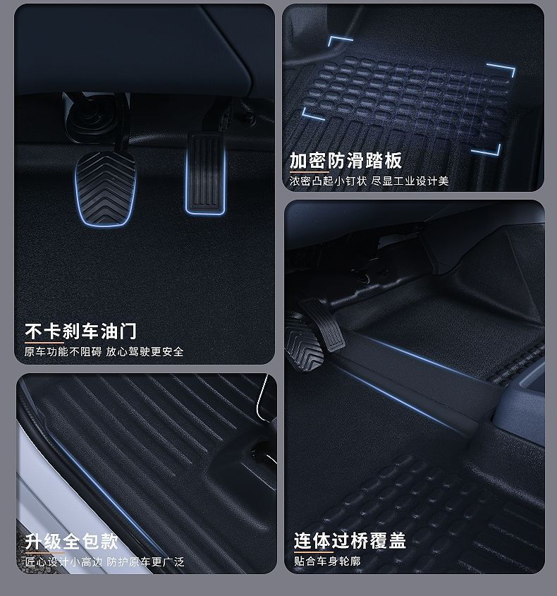 Suitable for Wuling Yangguang Tpe Floor Mats, 2024 Yangguang Window-Sealed Passenger and Cargo New Energy Ev Front-Row Special Floor Mats, Wear-Resistant