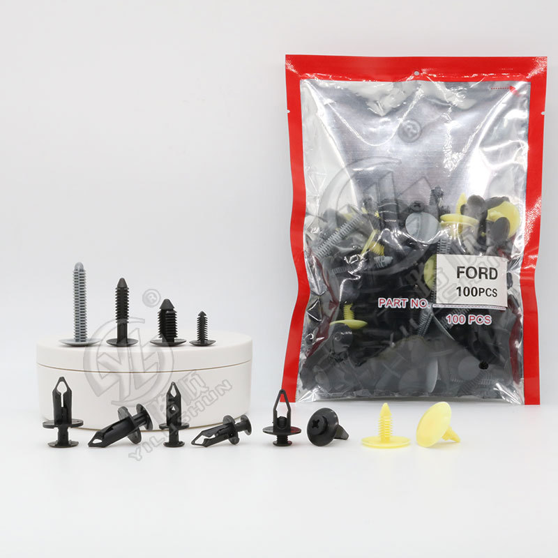 Adecuado para Ford interior del coche techo tronco clip parachoques medio malla a través clavo expansión hebilla de nylon