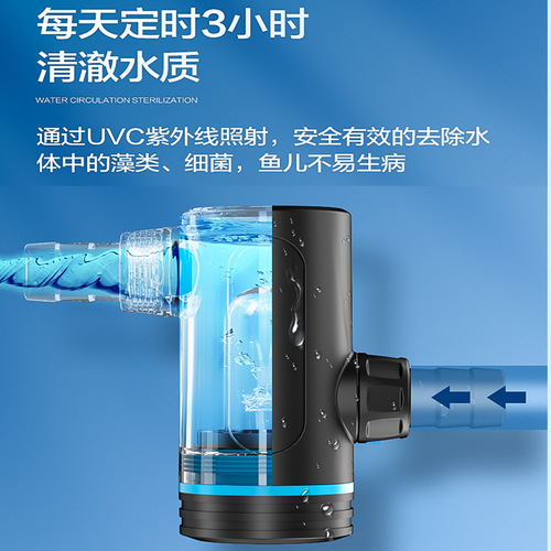 Creatin Fish Tank Sterilization Lamp UV Lamp Disinfection Lamp Submersible External Sterilization Lamp Small Fish Tank Algae Removing Lamp