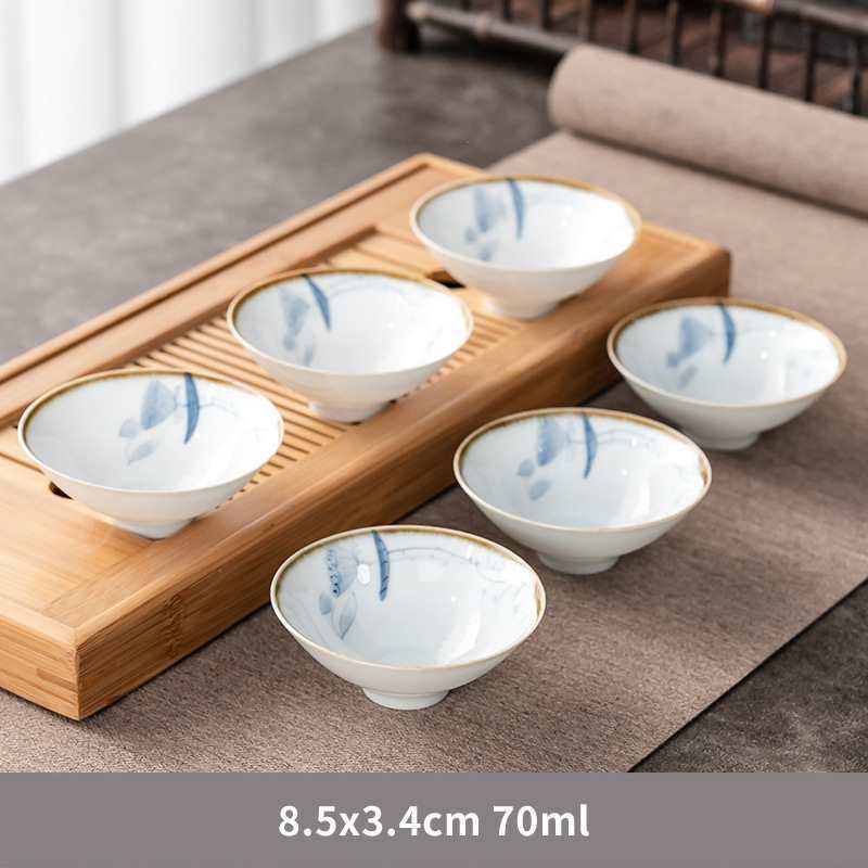 손으로 그린 준 가마 버킷 컵-Lancai 시든 6 팩