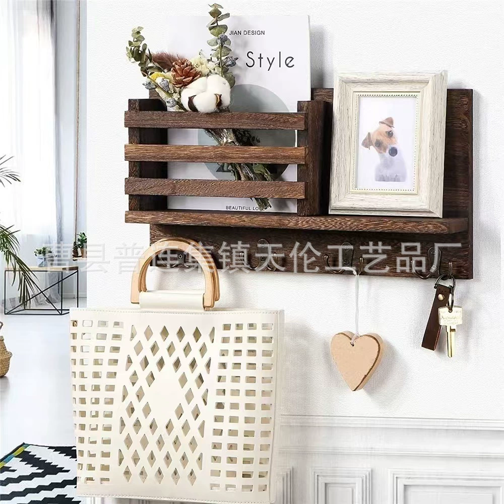 Трансграничная деревянная стена конверт для почтовых газет держатель деревянный минималистский ключ держатель настенный держатель для хранения