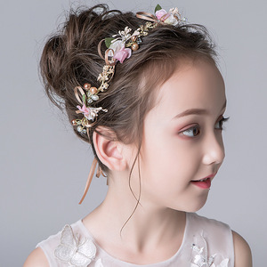 Children jewelry singer host birthday party headdress Korean  flower girls hair wreath deserve to act the role of show hair hoop of the girls