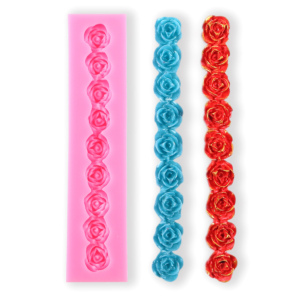 Cake frame lace decorative lace rose long silicone mold long strip…