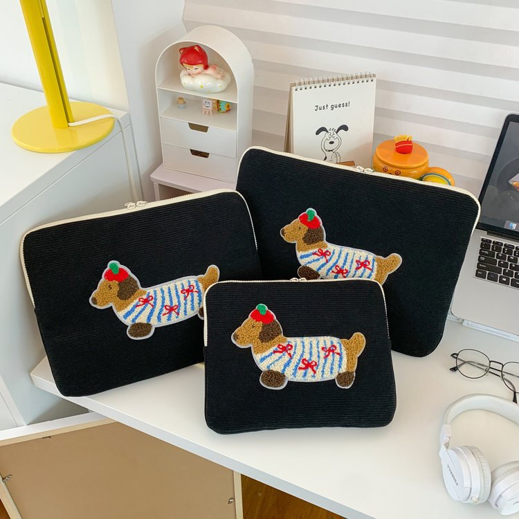Corduroy Striped 11inch Ipadpro Tablet Liner Bag 14inch Laptop Protective Cover Storage Bag Women