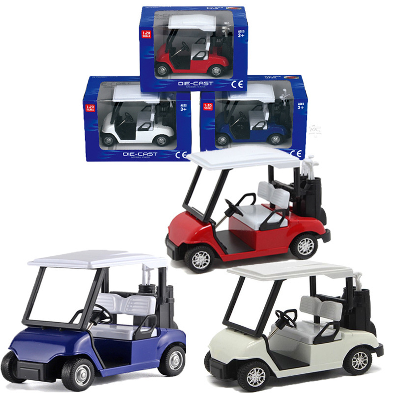Cross-border golf cart toy model children's alloy pull back car model decoration suit factory wholesale