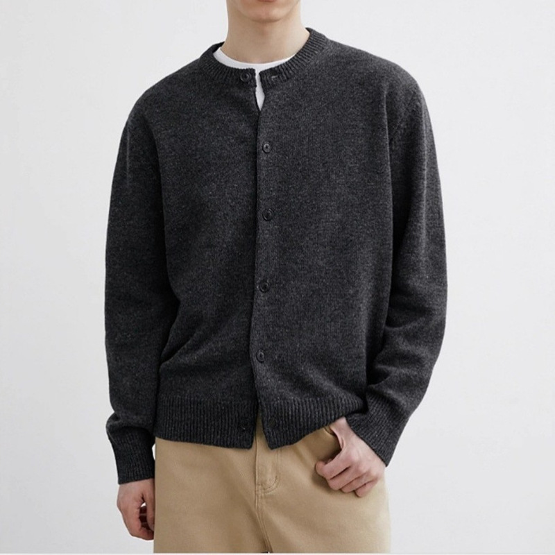 Spring and Autumn New Japanese Style Casual Knitted Cardigan Lazy Style Loose Versatile Warm Base Round Neck Sweater Jacket