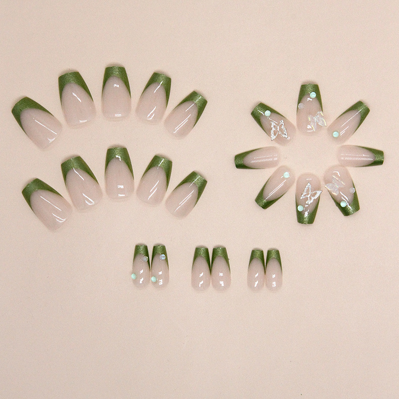 1 Set Quantity Plastic Material French Style Butterfly Plastic Nail Patches 1 Set