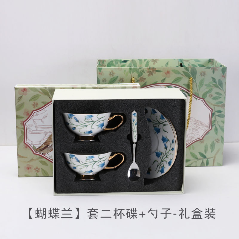 Juego de tazas y platillos de porcelana china de lujo ligero, exquisito juego de té de la tarde británico, recuerdo de boda