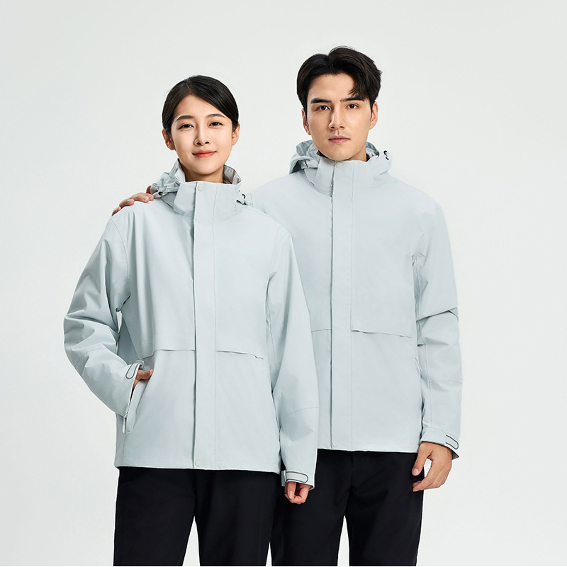 Autumn and Winter Fully Heat-Sealed Jacket for Men, Silver Fox Fleece Warm Two-Piece Set, Waterproof and Windproof Outdoor Mountaineering Jacket for Women
