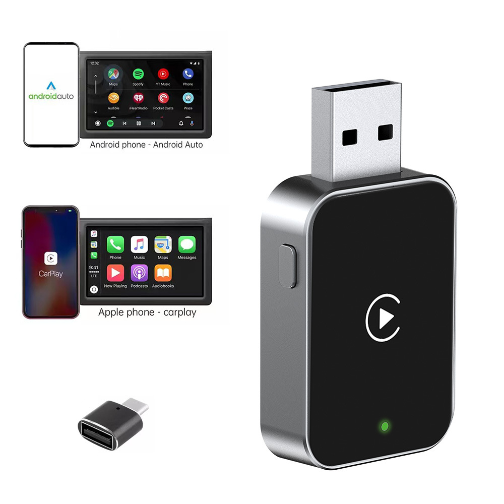 Cross-Border New Carplay Box Android Auto Two-In-One Car Wired to Wireless Adapter