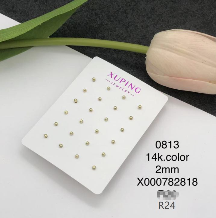 Plated 14k color-glossy 2mm pair