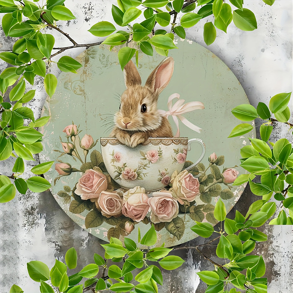 Colgantes en stock Pascua serie de decoración colgantes de madera fiesta decorativa huevo de conejo redondo