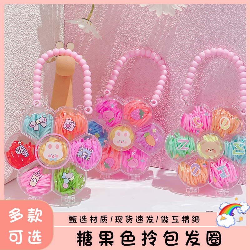 Cute fuchsia disposable children's hair rope