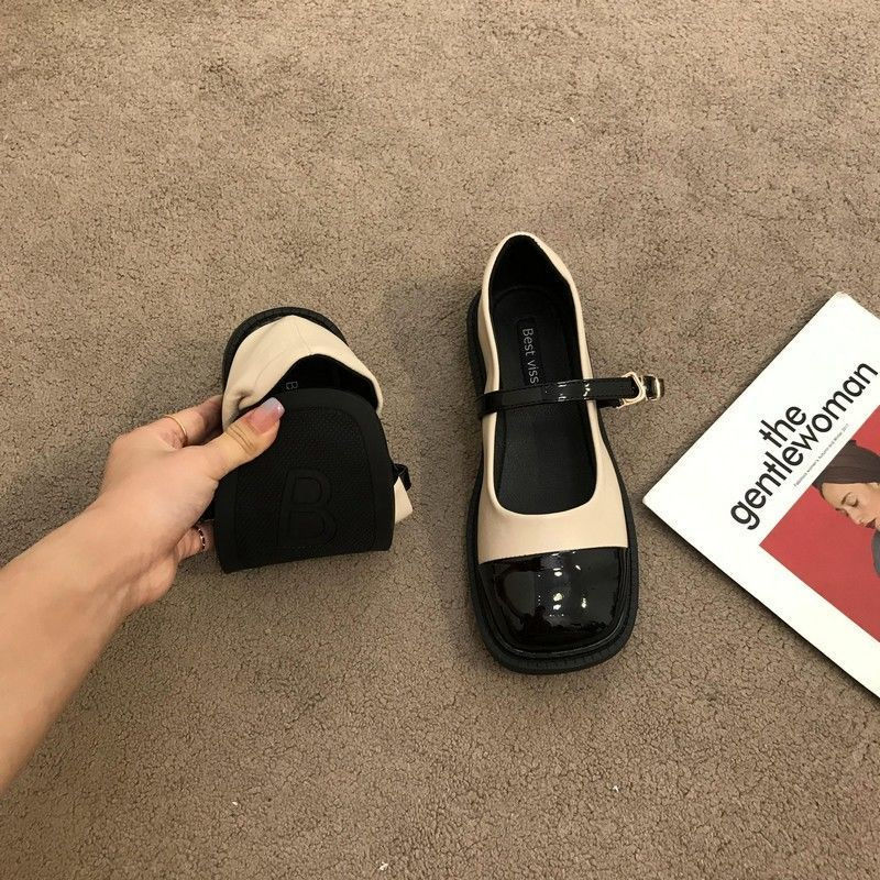 French Late Evening Style Gentle Thick-soled Mary Jane Single-layer Shoes Women's Shoes Spring and Summer Chanel Style British Small Leather Shoes INS Tide