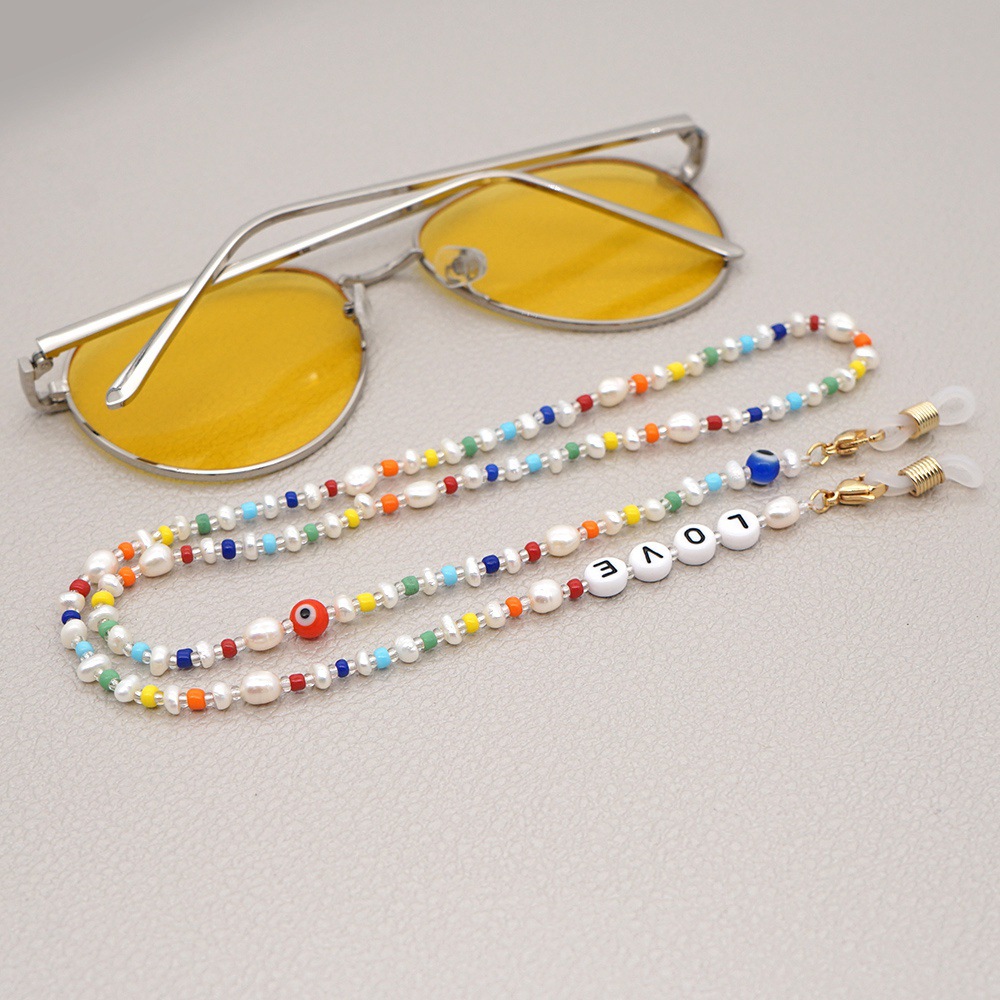 Pearl Letter beaded Antiskid Glasses Chain Bohemian Necklacepicture6