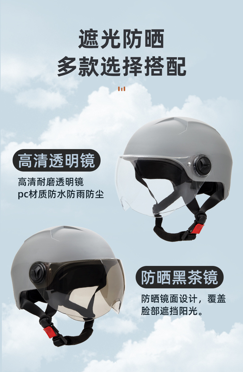 Electric Vehicle Helmet Summer Men and Women Plus Size All-Season Safety Helmet Large Head Circumference Breathable Motorcycle