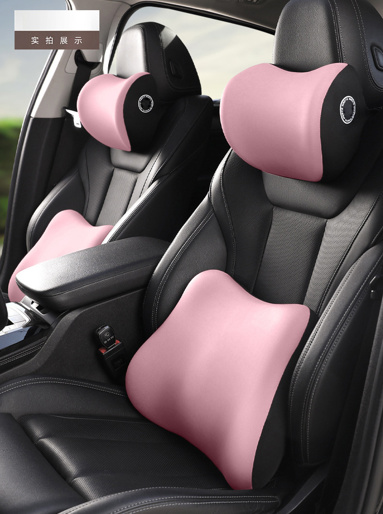 Car Headrest and Lumbar Support Memory Foam Pillow, Enlarged and Heightened, Neck Pillow, Shoulder Pillow, Car Support Pillow with Custom Logo