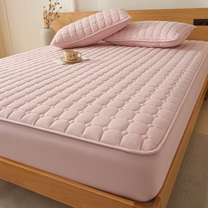 2025 nueva serie de rejilla de la suerte de la sábana de color sólido acolchada de clase A