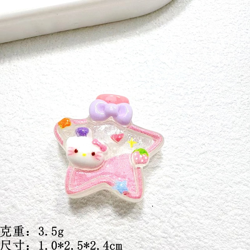 树脂猫头星星许愿瓶可爱卡通奶油胶diy手工发夹洞洞鞋小配件批发|undefined