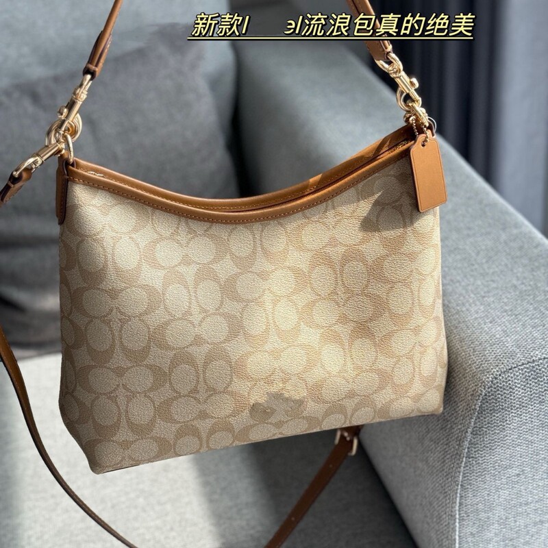 New all-match hobo bag with cowhide floral version letter underarm bag messenger bag texture cross-body shopping bag
