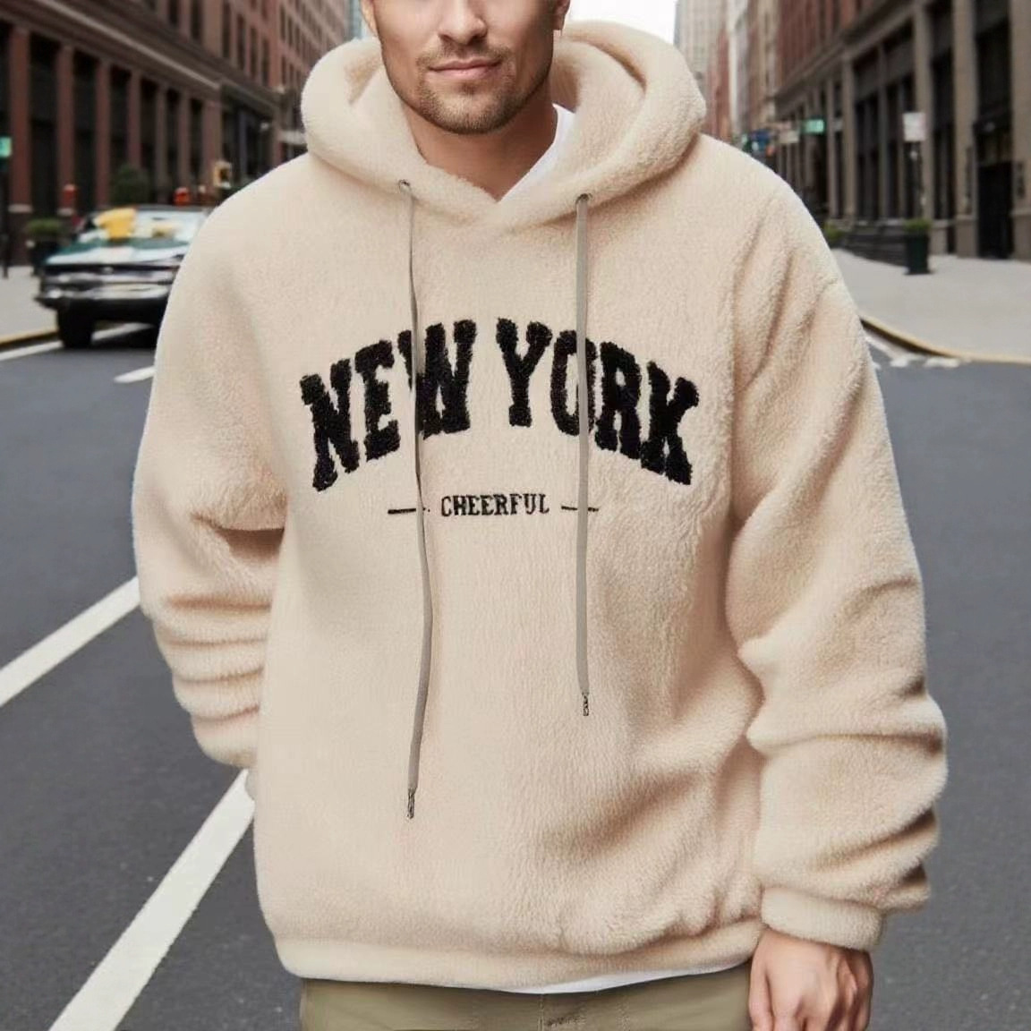 Nueva impresión transfronteriza europea y americana marca de marea independiente estación 3D chaqueta de cuerda con capuz estilo deportivo casual chaqueta de hombre