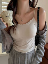 夏季吊带背心女2025新款内搭美背文胸带胸垫一体辣妹打底上衣外穿