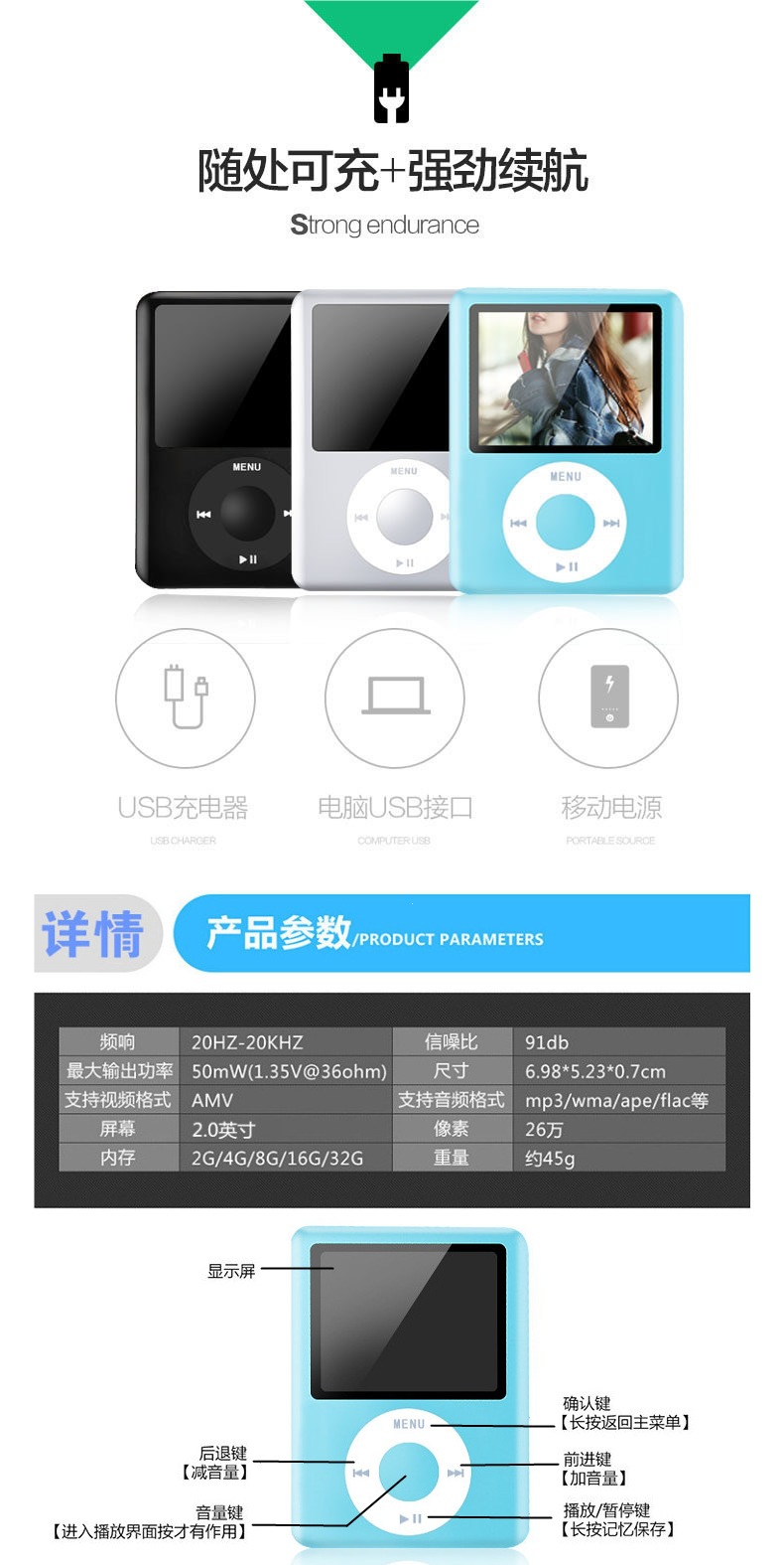 MP4 for students, MP5 small size for high school students to read novels and listen to music, MP3 portable player 128G Bluetooth P3 student version