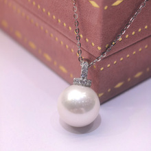 定制经典珍珠吊坠天然淡水珍珠项链S925银锁骨链高级感饰品批发