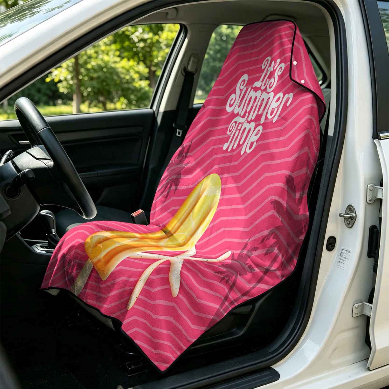 Summer bath towel and car seat cover 2-in-1, ultra-fine fiber outdoor beach and car dual-use universal seat cushion