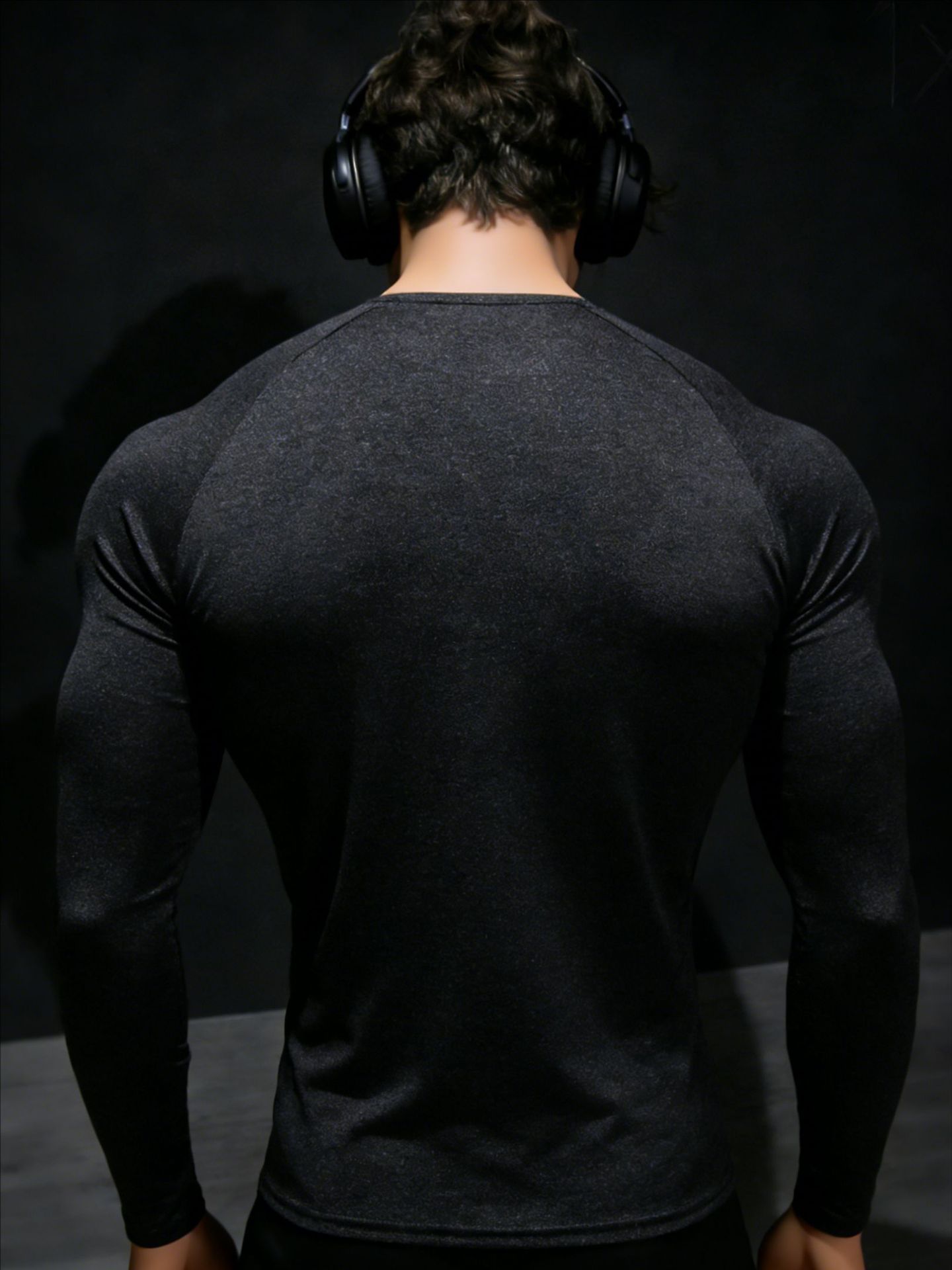 Men's Long Sleeved Sports Bodysuit Quick Drying Yoga Wear Top Tee_viptrois.com