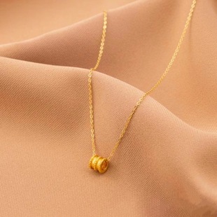 18K Gold Small Waist Pendant Au750 Colored Gold Passepartout Transfer Pendant Versatile Clavicle Chain Necklace Water Shell Gold