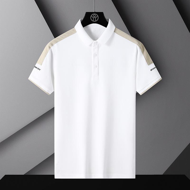 Men's Polo Shirt Summer New Pique Ice Top Light Business Casual Short-Sleeved Handsome Fashion Clothes