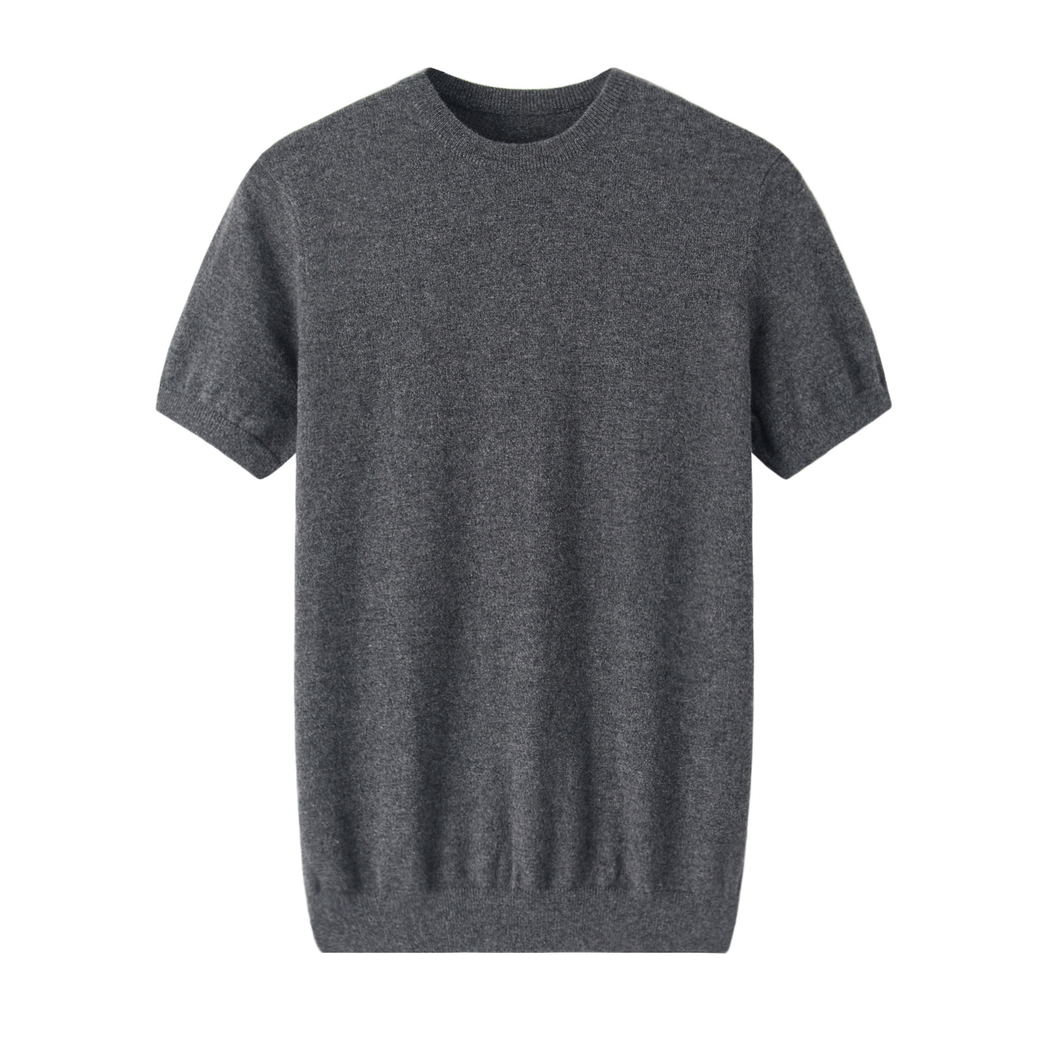 Solid cashmere knitted trend sweater, oversize, with short sleeve