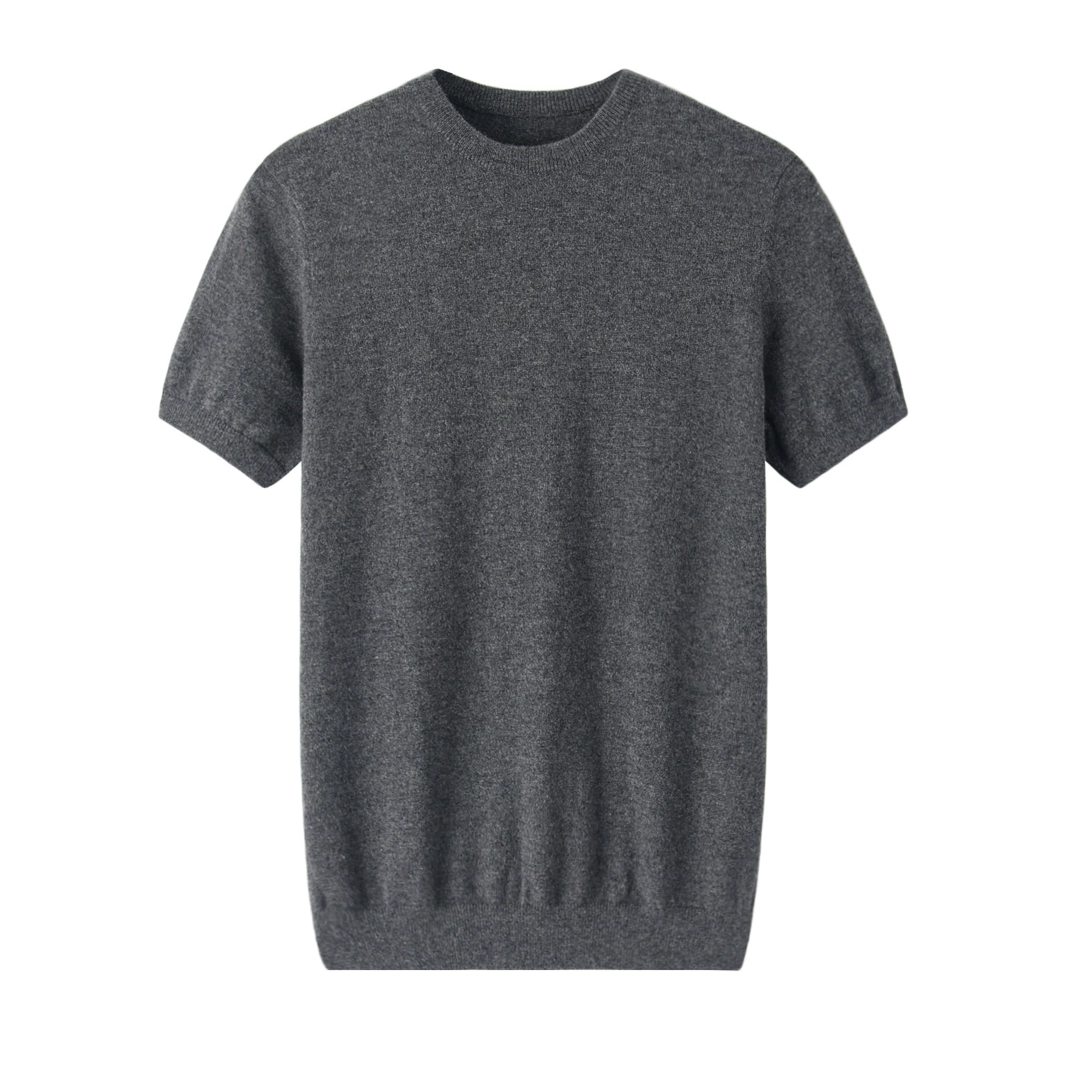 Solid cashmere knitted trend sweater, oversize, with short sleeve