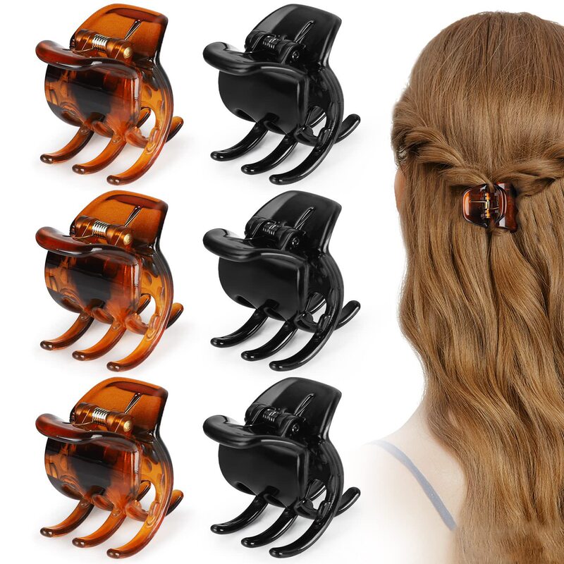 Cross-border explosions black 3.5cm high ponytail clip fixed artifact small grab clip DIY accessories hairpin hair accessories
