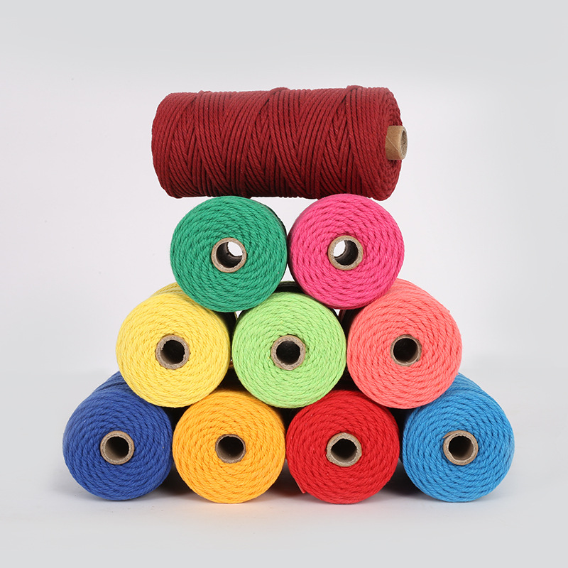 批发彩色棉绳手工diy编织捆绑装饰挂毯材料绳吊牌绳 捆扎棉绳棉线
