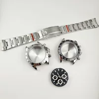 Корпус с 40MM сапфировое стекло Зеркальная Нержавеющая Сталь Корпус Аксессуары Ремень Подходит для VK63