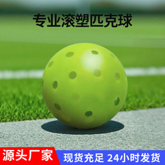 工厂品牌匹克球滚塑一体pickleball室内赛事40孔PE磨砂跨境匹克球