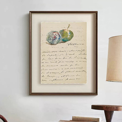 Manet's Letter Impressionist Floating French Retro Decorative Painting Wall Art for European Restaurant Cafe