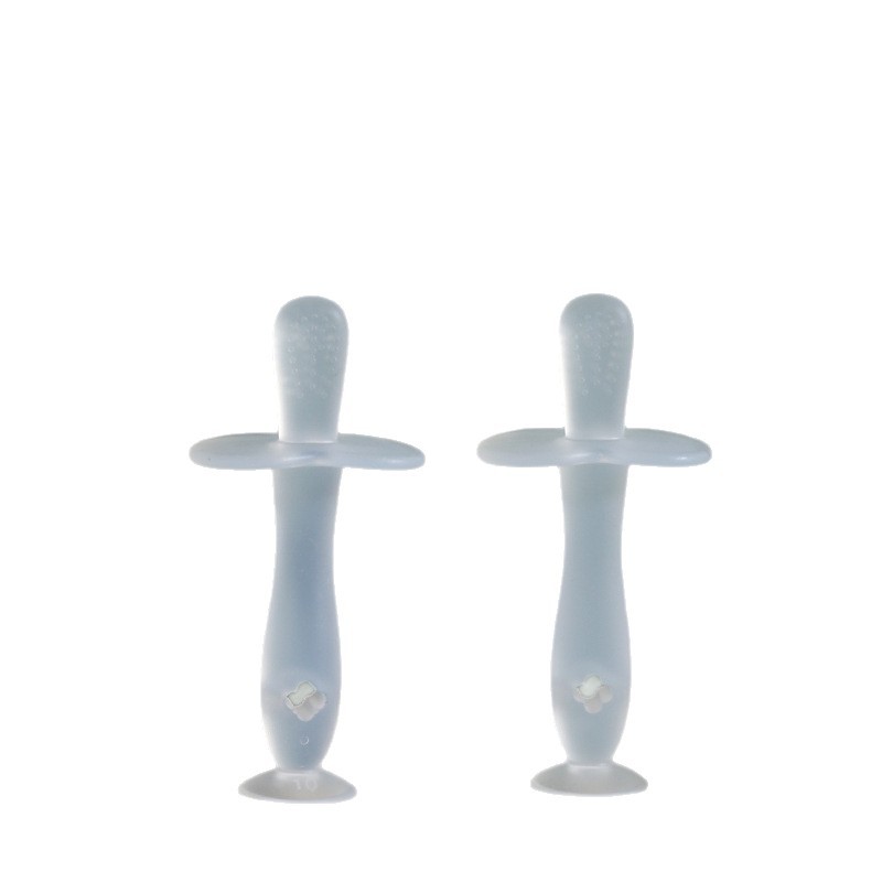 Inglés tarjeta-mounted silicona mordedor bebé molar juguete mordedor bebé silicona cepillo de dientes lechón mordedor palo