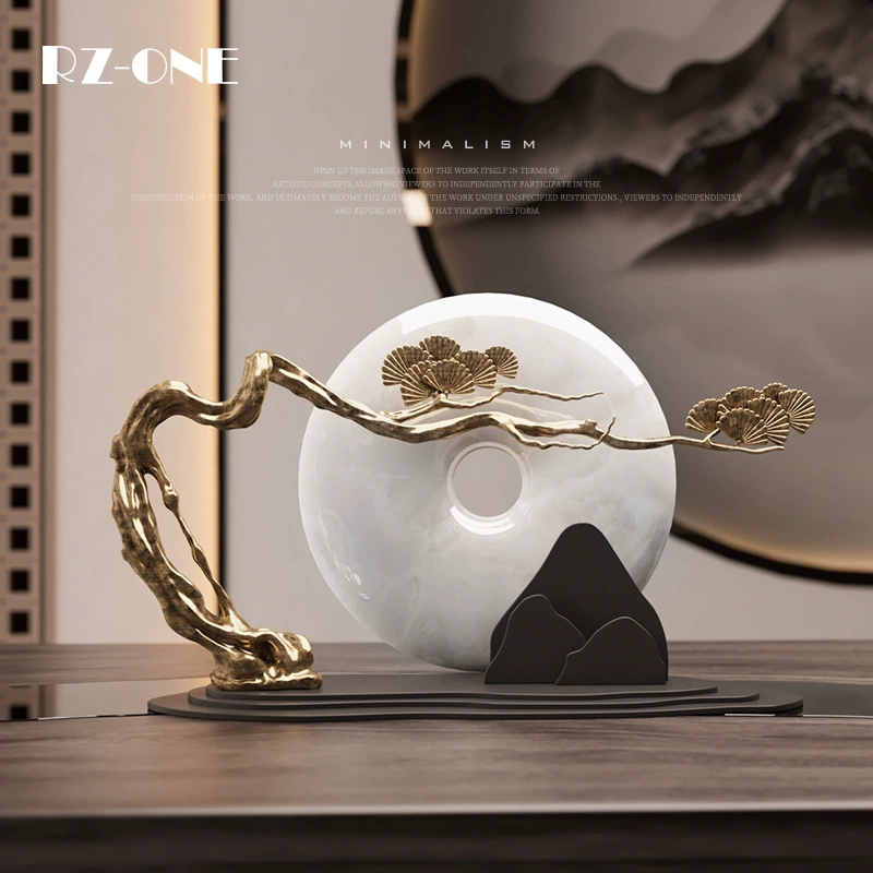 Cade Тринадцать новых китайских офисных украшений высокого класса латунная приветственная сосна гостиная безопасная пряжка нефрита медные украшения