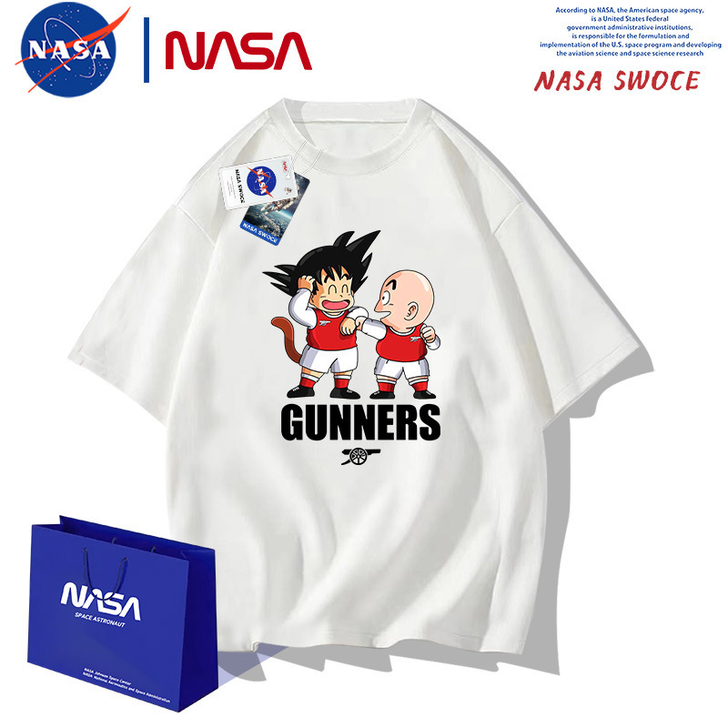 Dragon Ball Goku Arsenal Co-branded Pure Cotton Short-sleeved T-shirt Men's and Women's Summer Youth Trendy Brand Loose Shoulder Half-sleeved Top