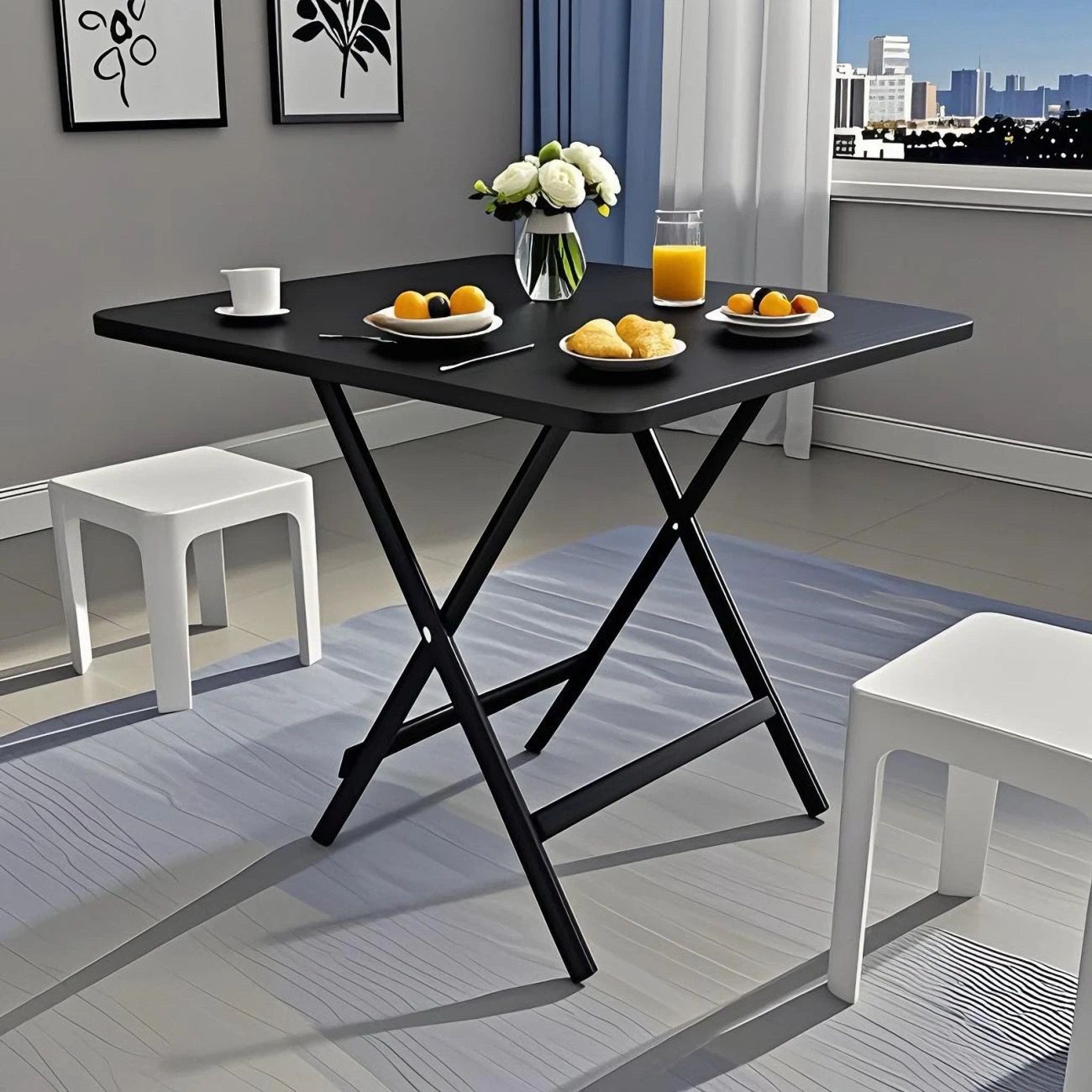 고급 블랙 + 원형 튜브 도장 다리 고급 블랙 + 원형 튜브 도장 다리 [50X50X50CM] [50X50X50CM]