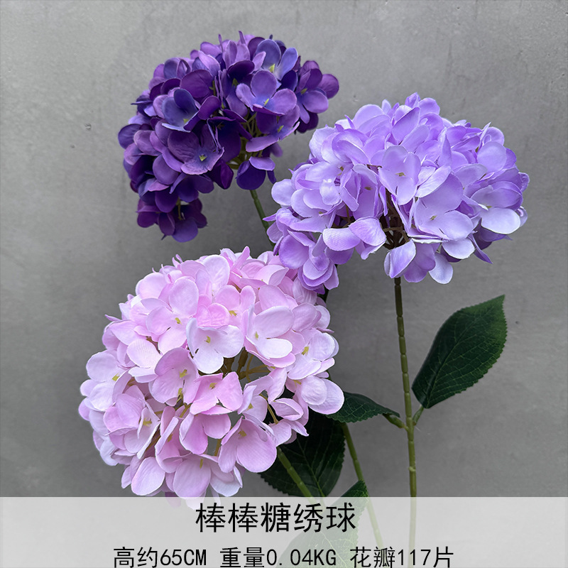 2025 New Recommendation Single Lollipop Hydrangea Wedding Hall Hotel Home Decoration Props Flower Arrangement Design Soft Decoration 2025 New Recommendation Single Lollipop Hydrangea Wedding Hall Hotel Home Decoration Props Flower Arrangement Design Soft Decoration