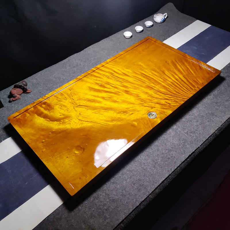 整块金丝楠木茶盘根雕实木长方形家用天然樟原木排水茶海大号