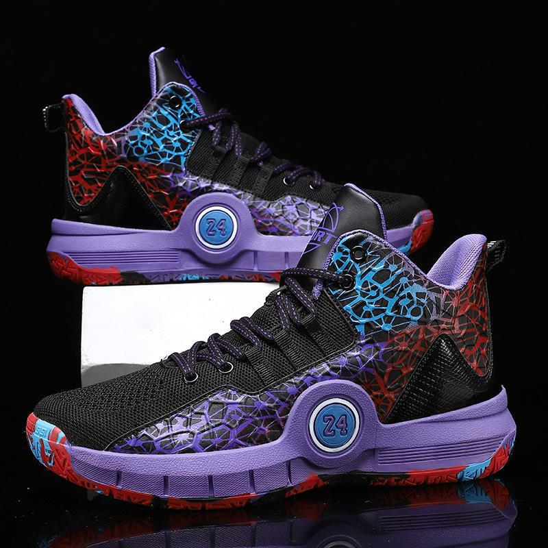Venom James Basketball Shoes Friction Sound Non-slip Wear-resistant Lightweight Breathable High-top Men's Junior Mandarin Duck Sneakers