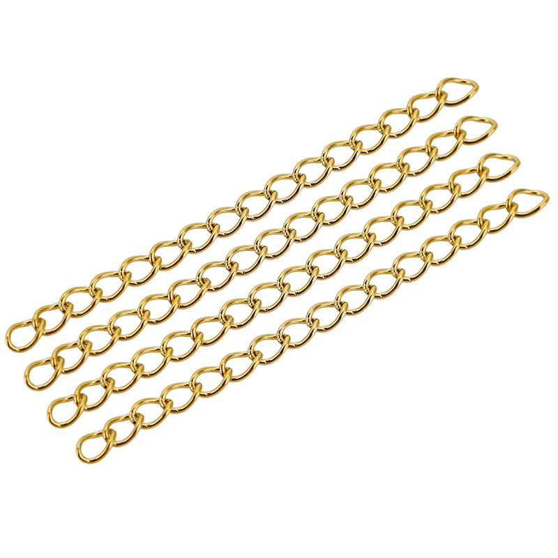 Geometric Pattern Plating Design 50 Pieces Per Pack 304 Stainless Steel Cable Chain Jewelry Accessories
